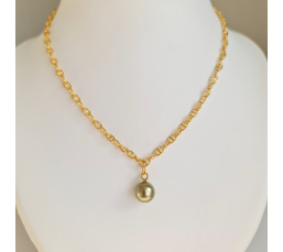 Marine - Collier Plaqué Or Haute qualité et Perle de Tahiti d'exception