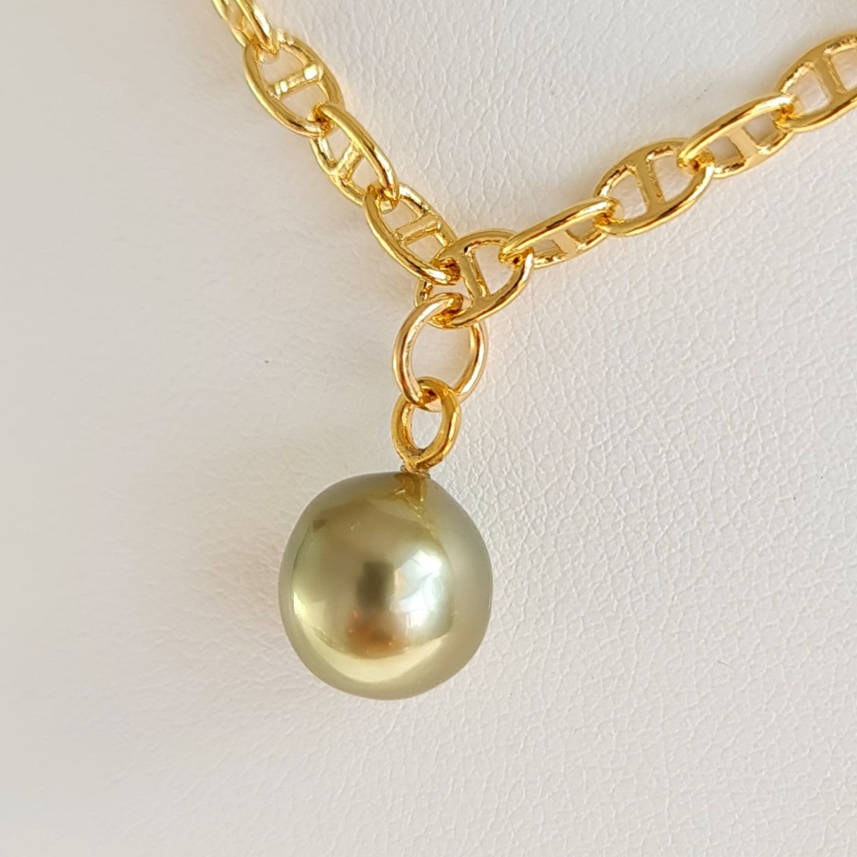 Marine - Collier Plaqué Or Haute qualité et Perle de Tahiti d'exception