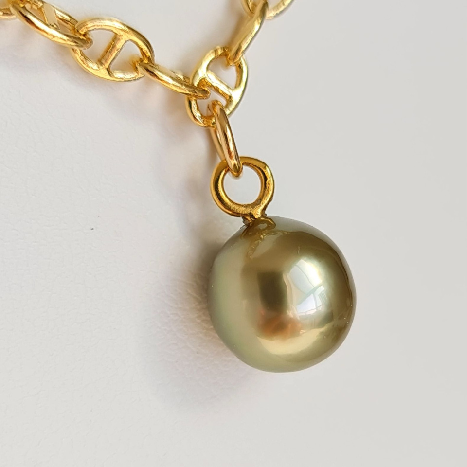 Marine - Collier Plaqué Or Haute qualité et Perle de Tahiti d'exception