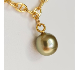 Marine - Collier Plaqué Or Haute qualité et Perle de Tahiti d'exception