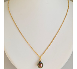 Tubuai - Collier Plaqué Or Haute qualité et Perle de Tahiti d'exception