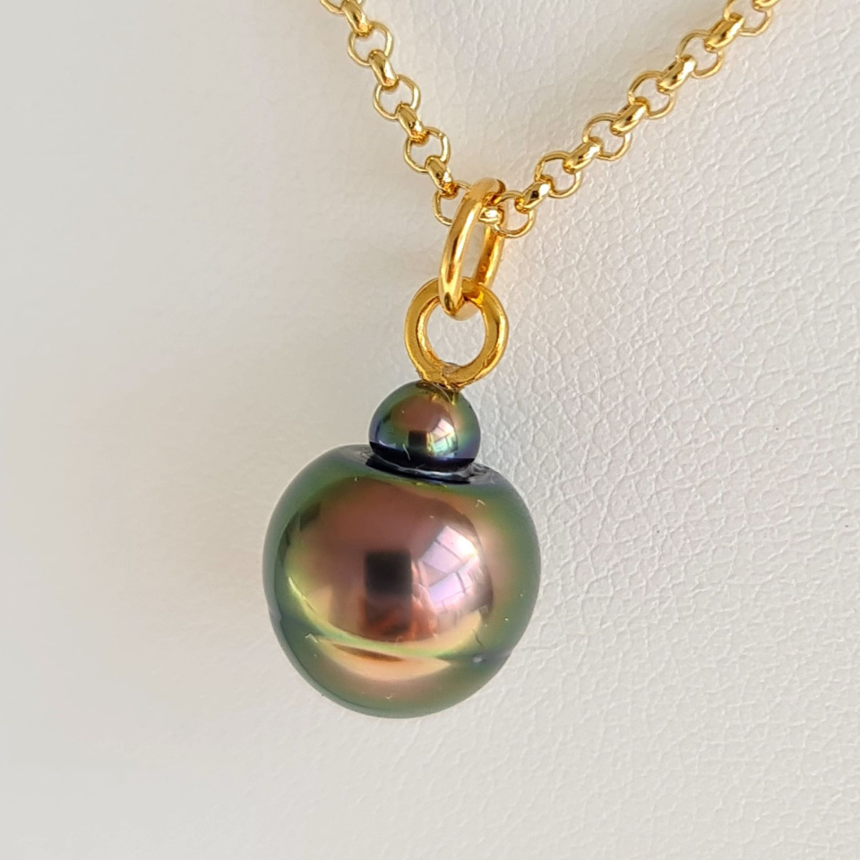 Tubuai - Collier Plaqué Or Haute qualité et Perle de Tahiti d'exception