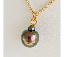 Tubuai - Collier Plaqué Or Haute qualité et Perle de Tahiti d'exception
