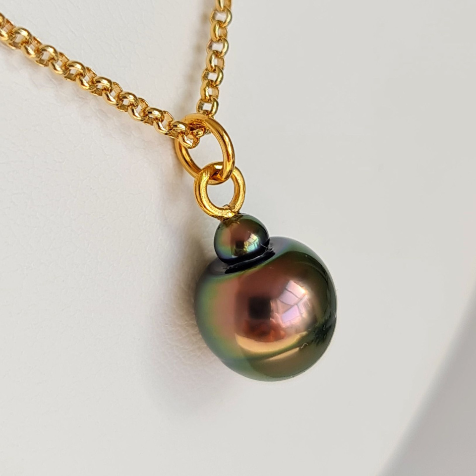 Tubuai - Collier Plaqué Or Haute qualité et Perle de Tahiti d'exception
