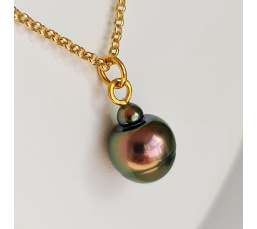 Tubuai - Collier Plaqué Or Haute qualité et Perle de Tahiti d'exception