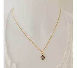 Hikueru - Collier Plaqué Or Haute qualité et Perle de Tahiti d'exception