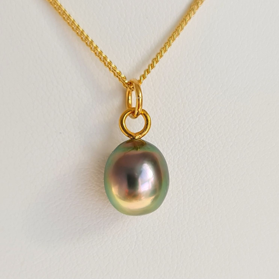 Hikueru - Collier Plaqué Or Haute qualité et Perle de Tahiti d'exception