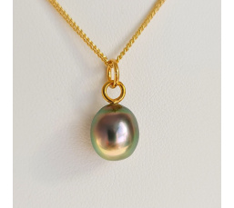 Hikueru - Collier Plaqué Or Haute qualité et Perle de Tahiti d'exception