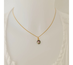 Hikueru - Collier Plaqué Or Haute qualité et Perle de Tahiti d'exception