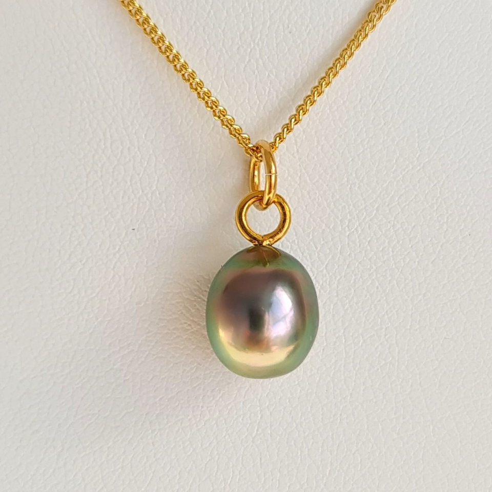 Hikueru - Collier Plaqué Or Haute qualité et Perle de Tahiti d'exception