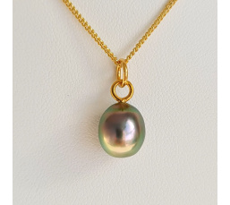 Hikueru - Collier Plaqué Or Haute qualité et Perle de Tahiti d'exception