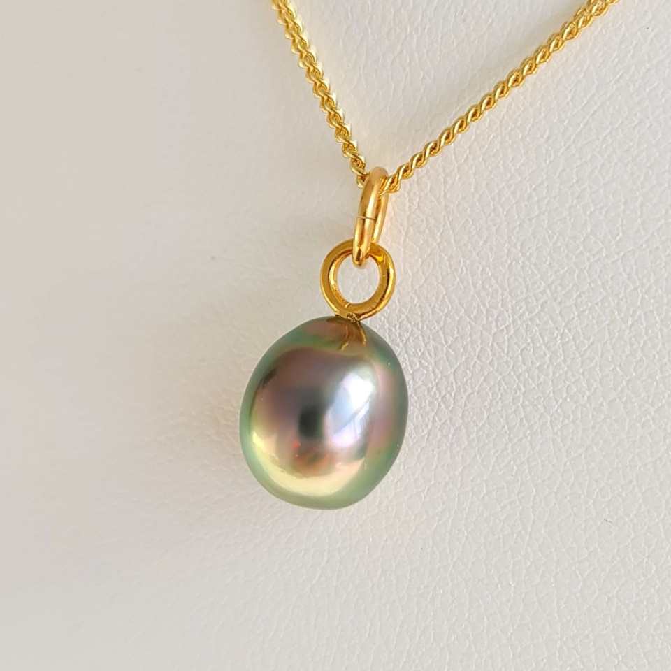 Hikueru - Collier Plaqué Or Haute qualité et Perle de Tahiti d'exception