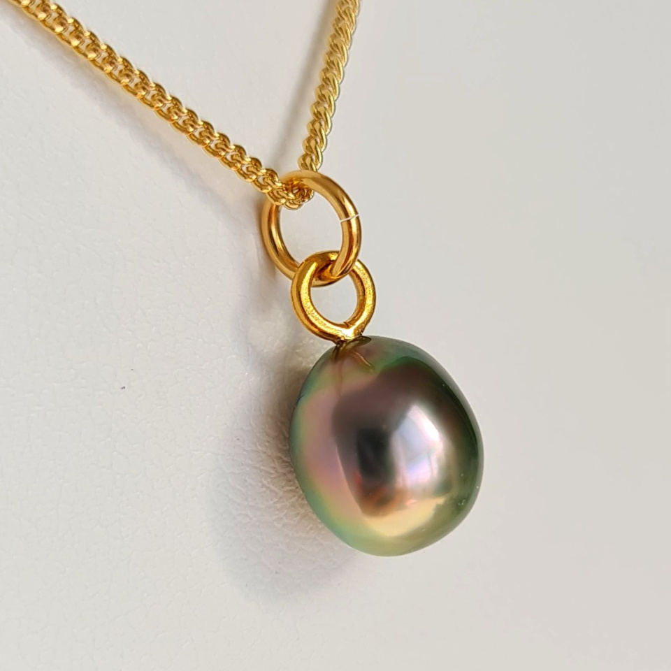 Hikueru - Collier Plaqué Or Haute qualité et Perle de Tahiti d'exception