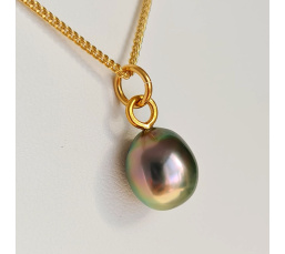 Hikueru - Collier Plaqué Or Haute qualité et Perle de Tahiti d'exception