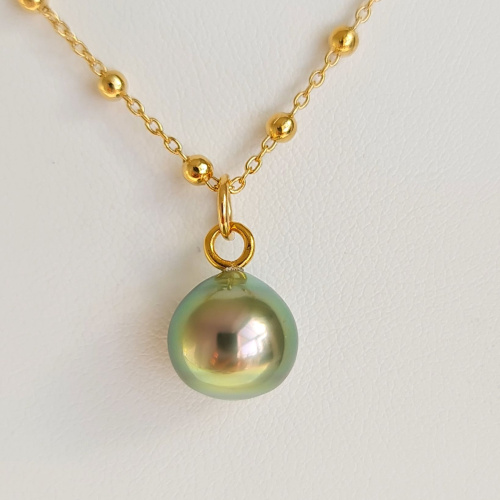 Manihi - Collier Plaqué Or Haute qualité et Perle de Tahiti d'Exception