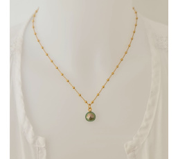 Manihi - Collier Plaqué Or Haute qualité et Perle de Tahiti d'Exception