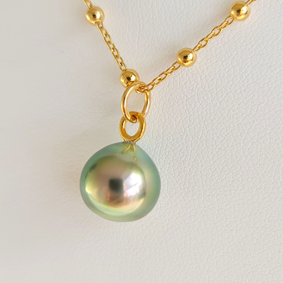 Manihi - Collier Plaqué Or Haute qualité et Perle de Tahiti d'Exception