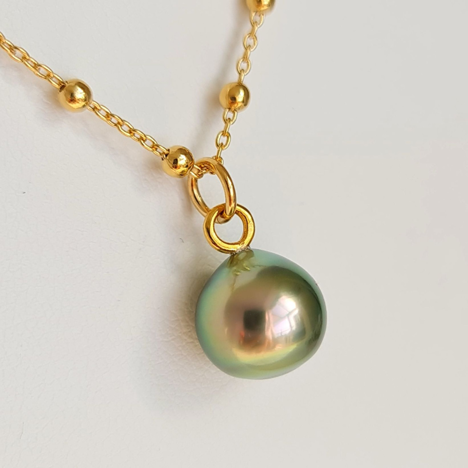 Manihi - Collier Plaqué Or Haute qualité et Perle de Tahiti d'Exception