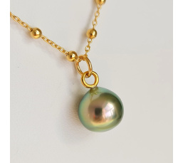 Manihi - Collier Plaqué Or Haute qualité et Perle de Tahiti d'Exception