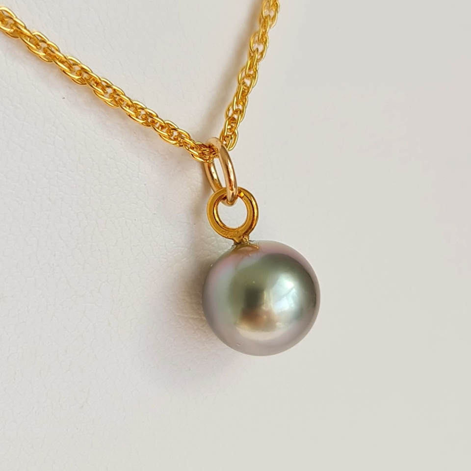 Takapoto - Collier Plaqué Or Haute qualité et Perle de Tahiti d'exception