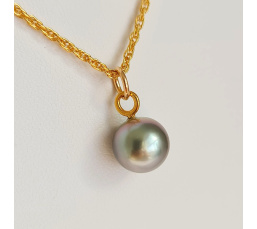 Takapoto - Collier Plaqué Or Haute qualité et Perle de Tahiti d'exception