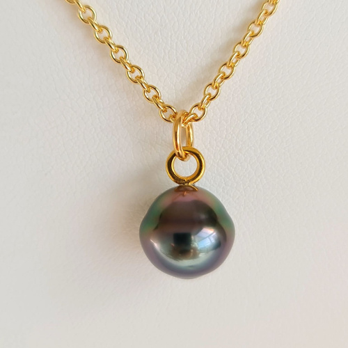 Takaroa - Collier Plaqué Or Haute qualité et Perle de Tahiti d'exception