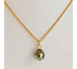 Takapoto - Collier Plaqué Or Haute qualité et Perle de Tahiti d'exception