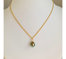 Takapoto - Collier Plaqué Or Haute qualité et Perle de Tahiti d'exception