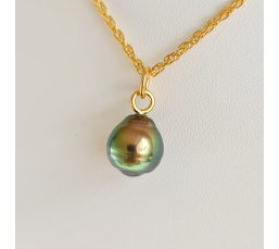 Takapoto - Collier Plaqué Or Haute qualité et Perle de Tahiti d'exception