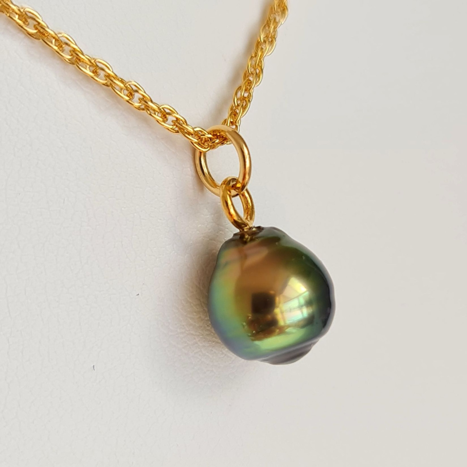 Takapoto - Collier Plaqué Or Haute qualité et Perle de Tahiti d'exception