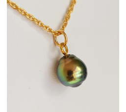 Takapoto - Collier Plaqué Or Haute qualité et Perle de Tahiti d'exception