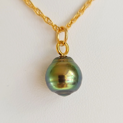 Takapoto - Collier Plaqué Or Haute qualité et Perle de Tahiti d'exception