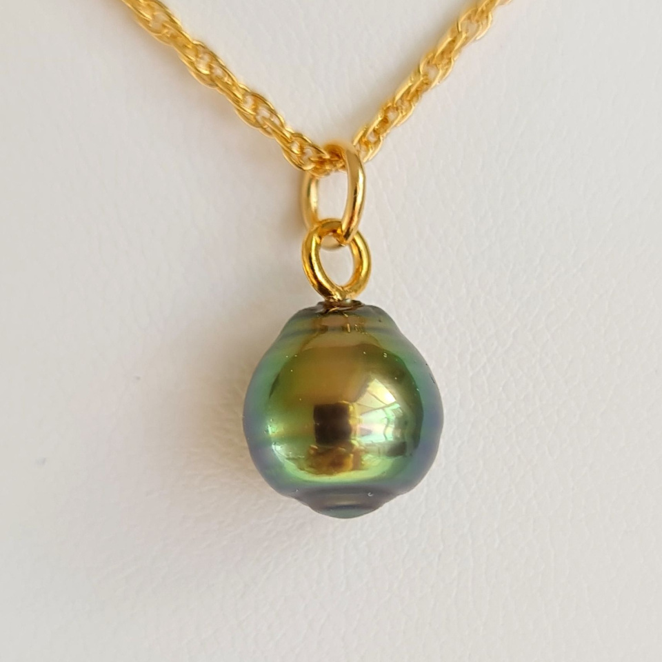 Takapoto - Collier Plaqué Or Haute qualité et Perle de Tahiti d'exception