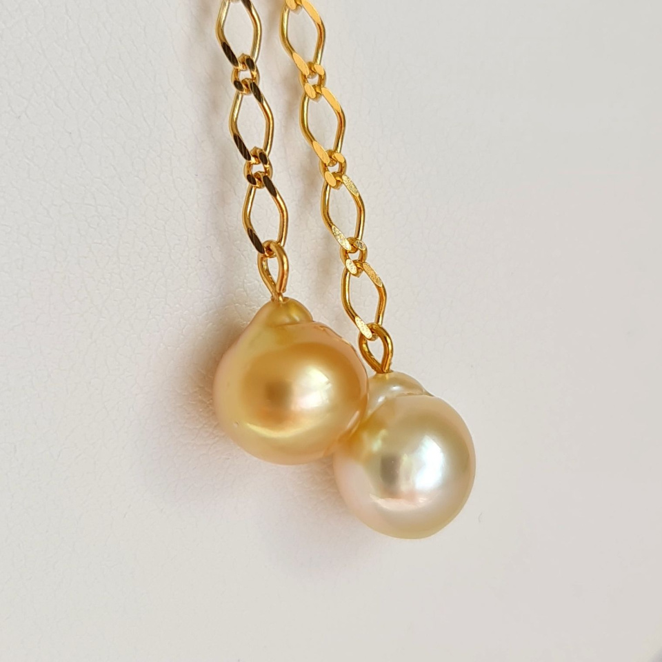 Le Soleil et la Lune d'Ôr - Collier Plaqué Or Haute qualité et Perles des Mers du Sud