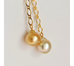 Le Soleil et la Lune d'Ôr - Collier Plaqué Or Haute qualité et Perles des Mers du Sud