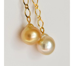 Le Soleil et la Lune d'Ôr - Collier Plaqué Or Haute qualité et Perles des Mers du Sud