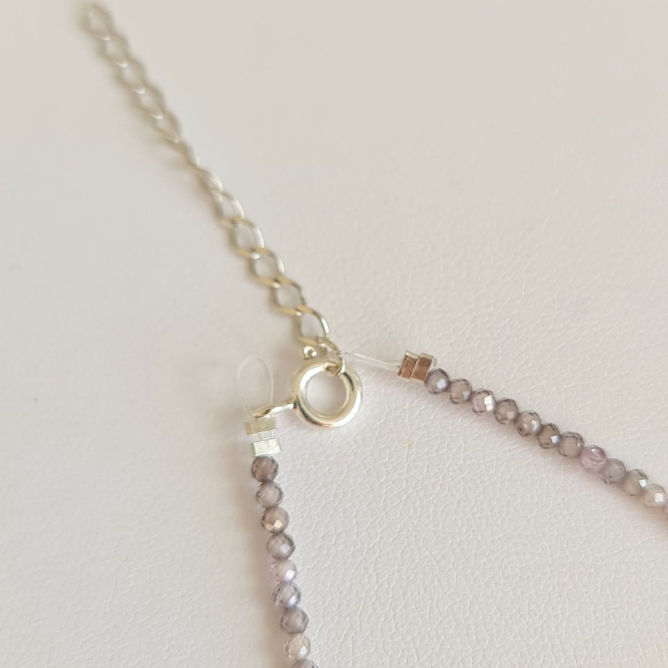 Éclats - Collier oxydes de zirconium, argent rhodié et Perle de Tahiti