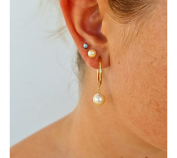 Créoles d'Eté - Boucles d'Oreilles Plaqué Or et Perles des Mers du Sud d'exception