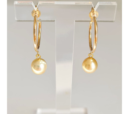 Créoles d'Eté - Boucles d'Oreilles Plaqué Or et Perles des Mers du Sud d'exception