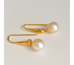 Soleils d'Eté - Boucles d'Oreilles Plaqué Or et Perles des Mers du Sud d'exception