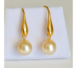Soleils d'Eté - Boucles d'Oreilles Plaqué Or et Perles des Mers du Sud d'exception