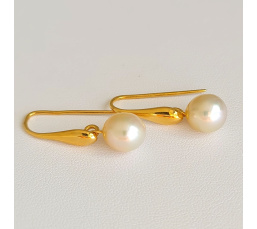 Soleils d'Eté - Boucles d'Oreilles Plaqué Or et Perles des Mers du Sud d'exception