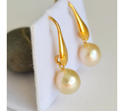 Soleils d'Eté - Boucles d'Oreilles Plaqué Or et Perles des Mers du Sud d'exception