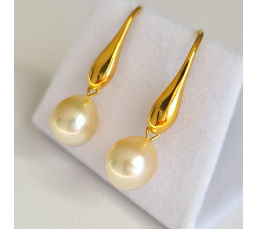 Soleils d'Eté - Boucles d'Oreilles Plaqué Or et Perles des Mers du Sud d'exception