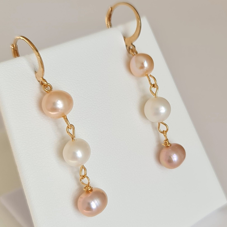 Douceurs du Jour - Boucles d'Oreilles Plaqué Or et Perles d'Eau Douce