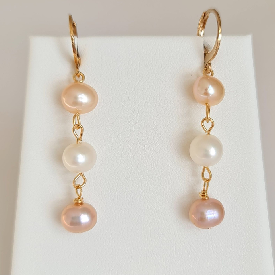 Douceurs du Jour - Boucles d'Oreilles Plaqué Or et Perles d'Eau Douce