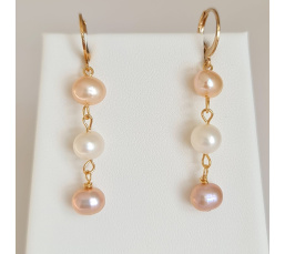 Douceurs du Jour - Boucles d'Oreilles Plaqué Or et Perles d'Eau Douce
