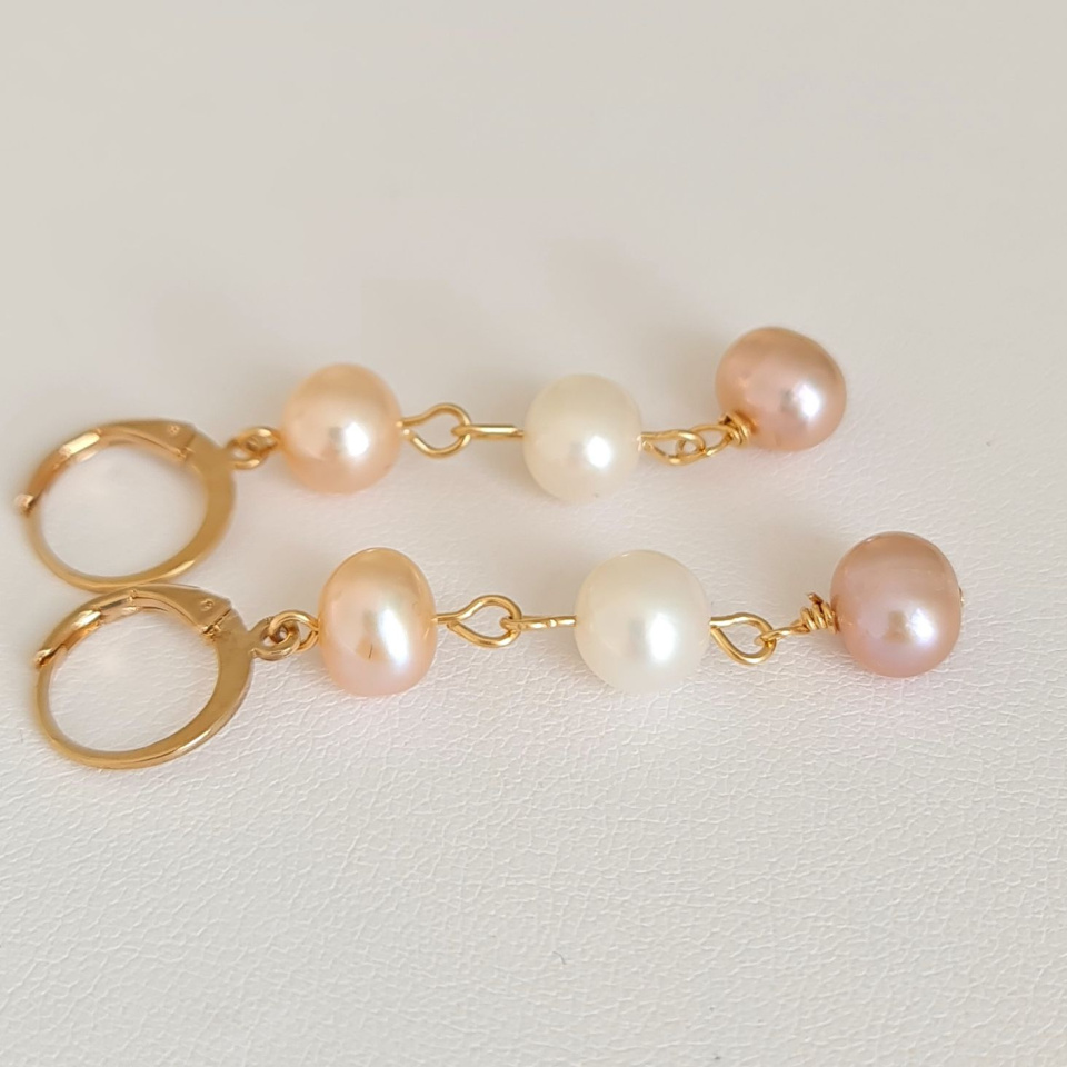 Douceurs du Jour - Boucles d'Oreilles Plaqué Or et Perles d'Eau Douce