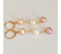 Douceurs du Jour - Boucles d'Oreilles Plaqué Or et Perles d'Eau Douce