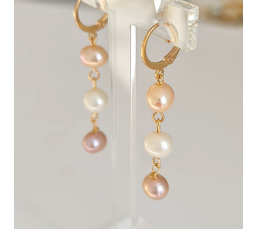 Douceurs du Jour - Boucles d'Oreilles Plaqué Or et Perles d'Eau Douce